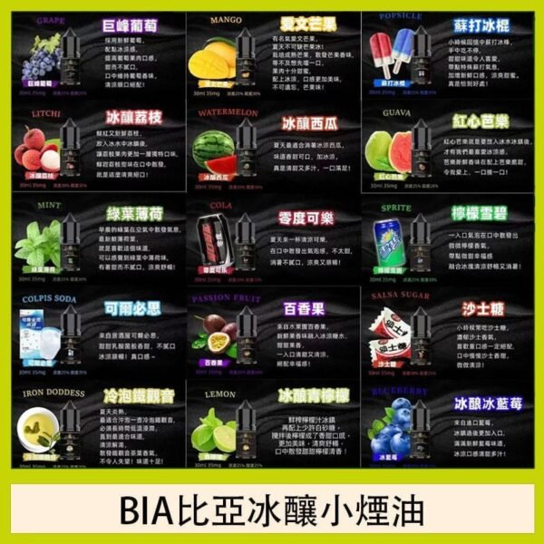 BIA比亞冰釀小煙油-1 BIA小煙油 比亞煙油系列 0mg~50mg 買五送一