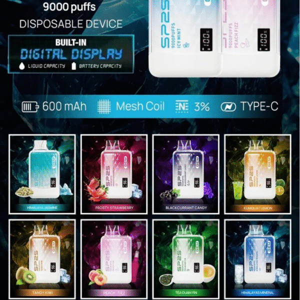 1 SP2S GEM 9000 PUFFS 拋棄式電子煙 一次性霧化桿