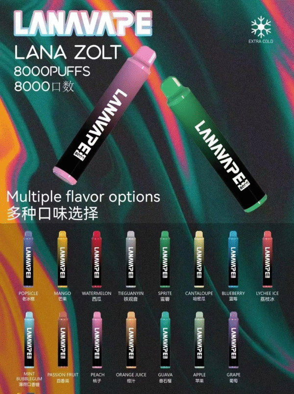 LANA 8000 PUFFS 拋棄式一次性電子煙 台灣電子煙推薦