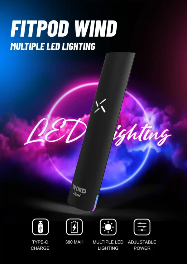 Q104.webp Fitpod Wind 氣流桿 一代發光主機 四檔調節 通配一代煙彈