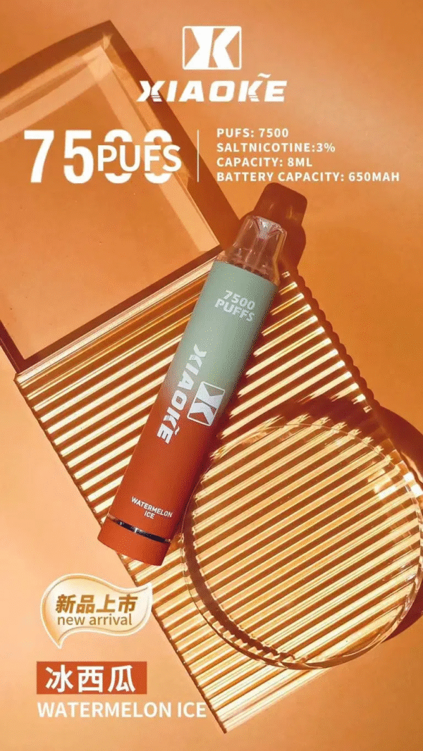 冰西瓜 XIAOKE 7500 PUFFS 梟客棄式抛電子煙 一次性霧化桿
