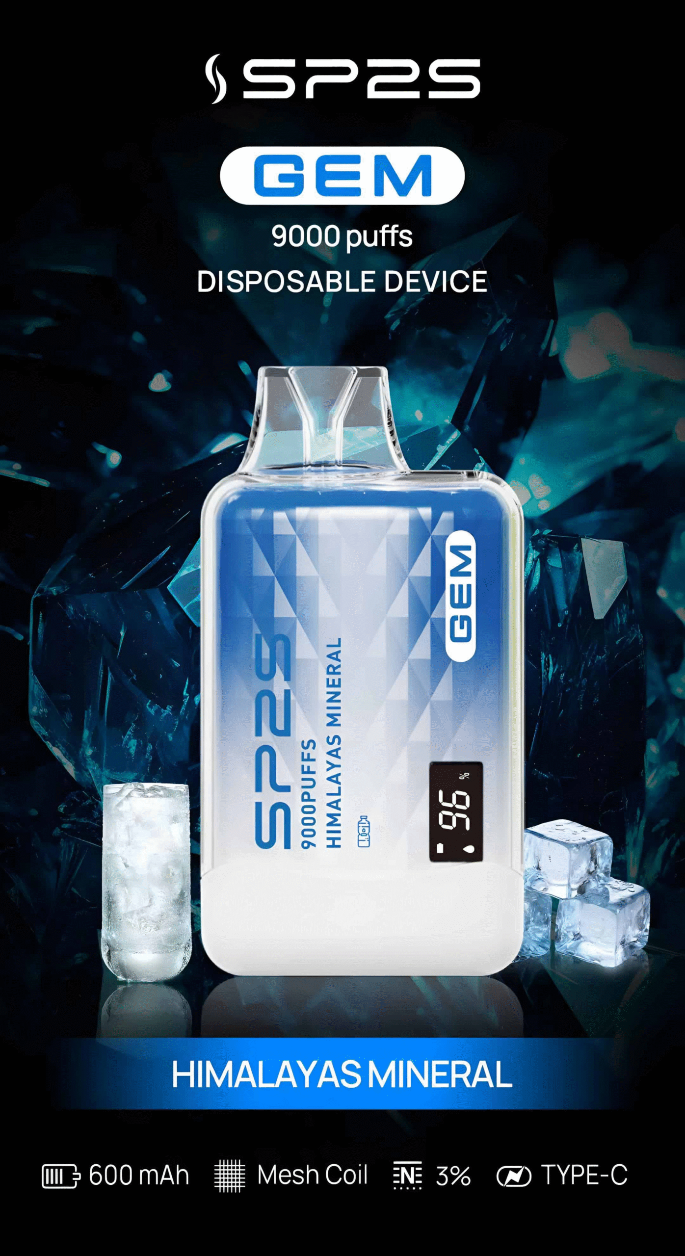 SP2S SP2S GEM 9000 Puffs拋棄式電子煙