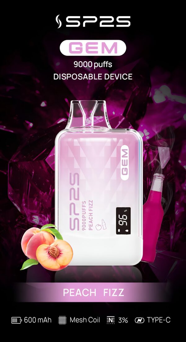 蜜桃 SP2S GEM 9000 PUFFS 拋棄式電子煙 一次性霧化桿