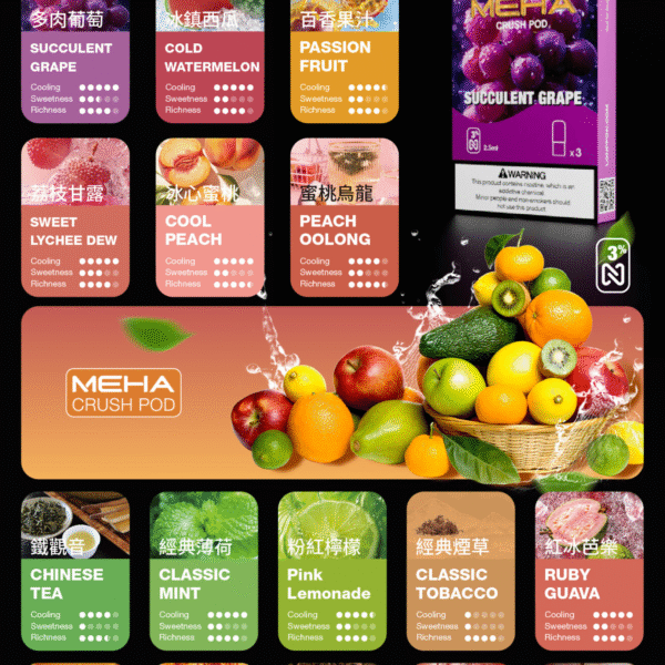 1 Meha五代煙彈 魅嗨霧化彈一盒三入 2.5ml顆 全新上市