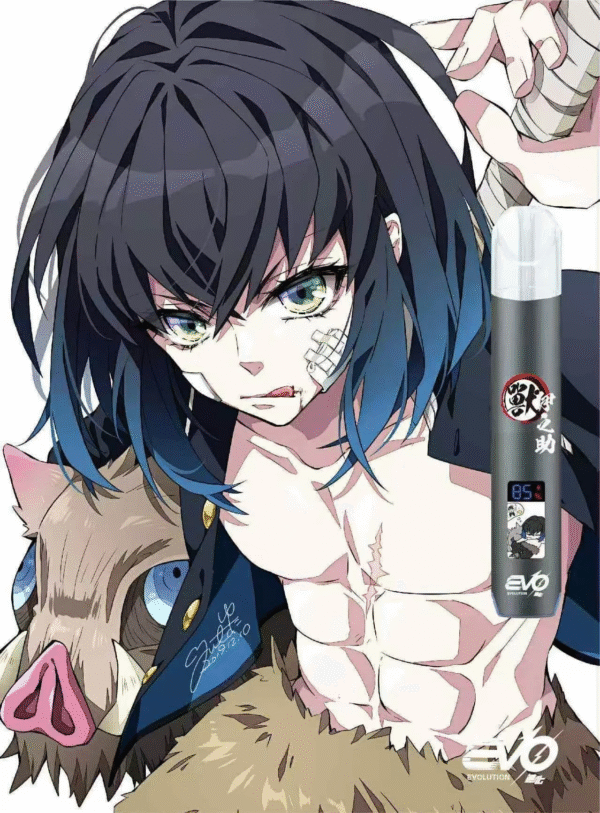 EVO鬼滅之刃原廠主機 黑色 EVO × 鬼滅之刃 聯名主機|潮流動漫風格 | 帶屏發光小煙主機 711到付