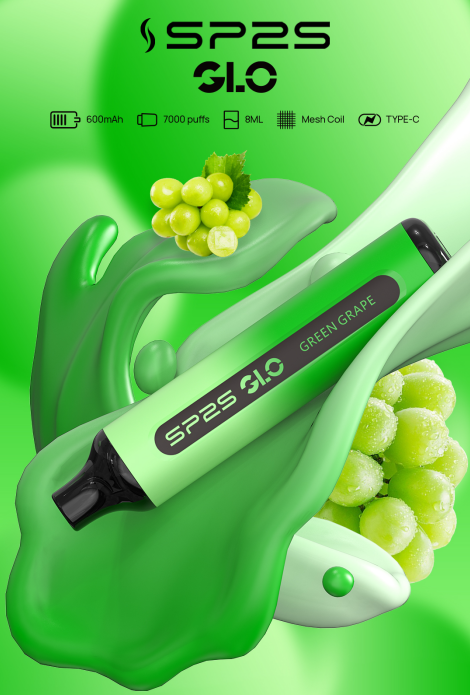 冰爽青提 SP2S 7000 PUFFS 抛棄式電子煙 思博睿煙桿 新品上市