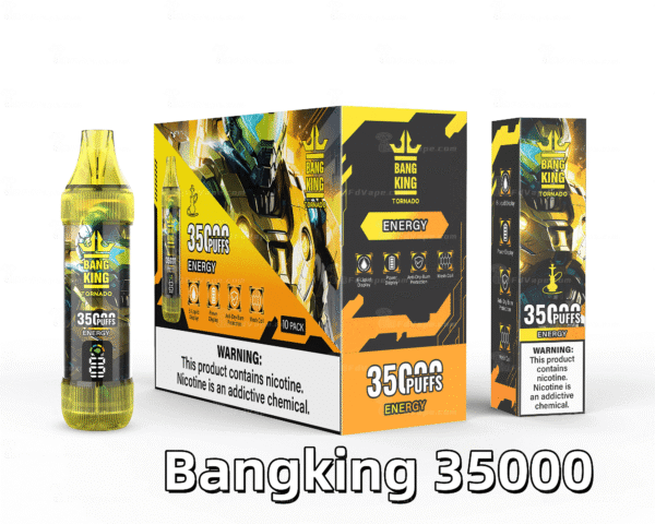 BANG KING 35000 PUFFS 能量飲料 BANG KING 35000 PUFFS 龍捲風 一次性抛棄式霧化筆狀電子煙 超大容量 充電帶顯示屏