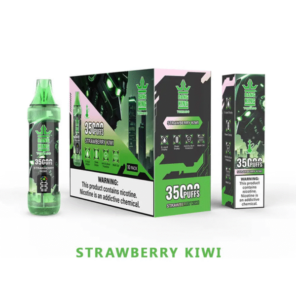 BANG KING 35000 PUFFS 草莓奇異果 BANG KING 35000 PUFFS 龍捲風 一次性抛棄式霧化筆狀電子煙 超大容量 充電帶顯示屏