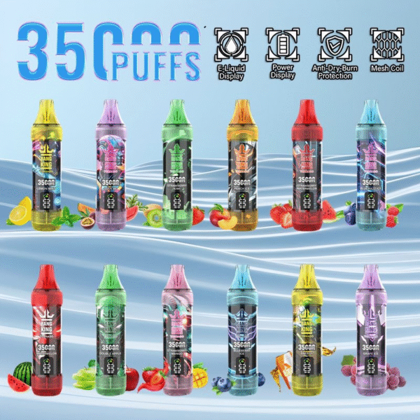 BANG KING 35000 PUFFS 首頁0 BANG KING 35000 PUFFS 龍捲風 一次性抛棄式霧化筆狀電子煙 超大容量 充電帶顯示屏