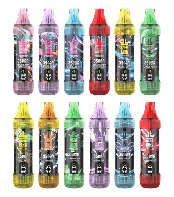 BANG KING 35000 PUFFS 首頁2 BANG KING 35000 PUFFS 龍捲風 一次性抛棄式霧化筆狀電子煙 超大容量 充電帶顯示屏