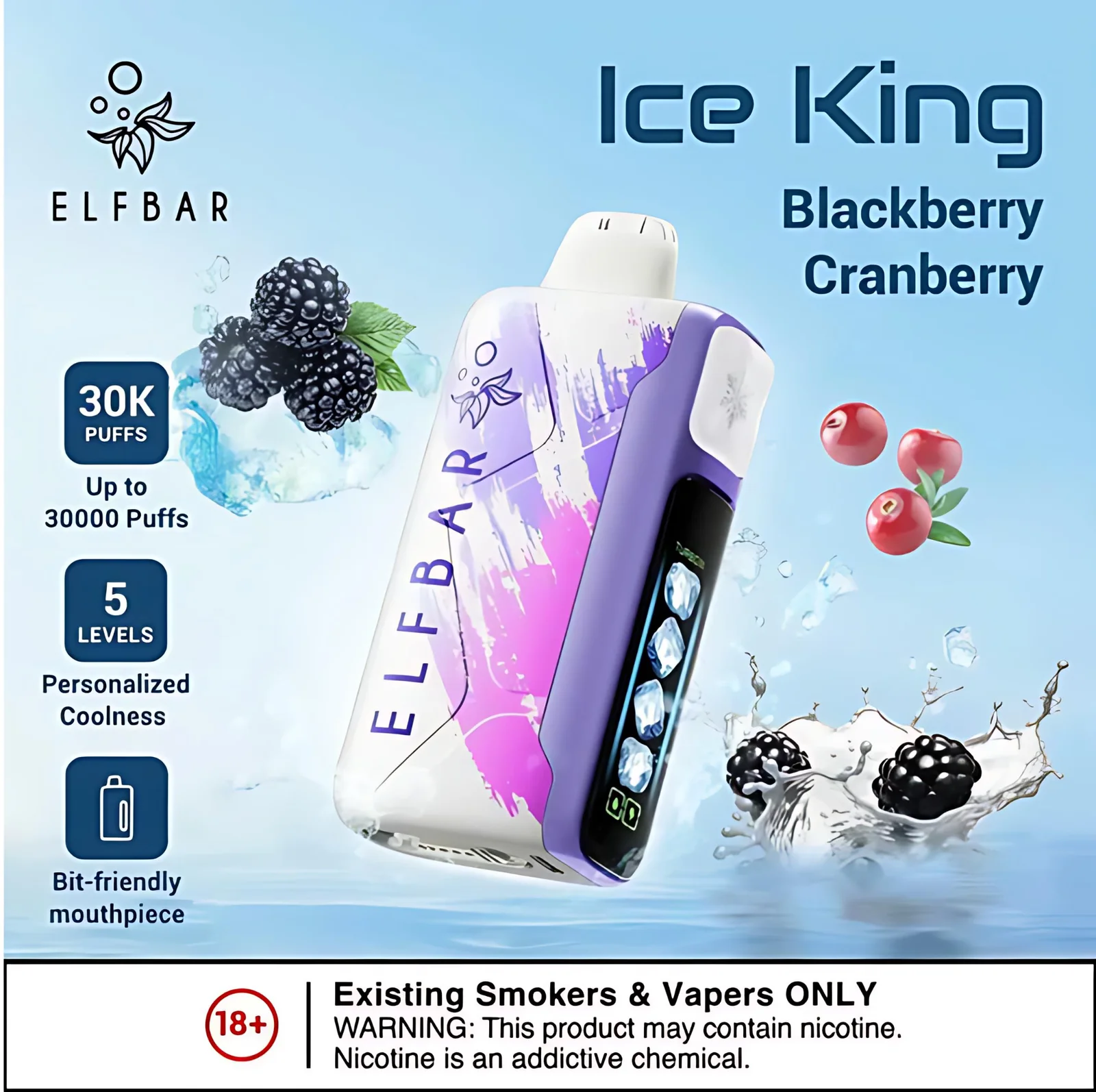 ICE ELFBAR ICE KING 30000 Puffs 一次性電子煙