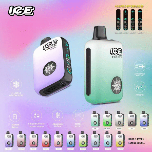 ICE FREEZE 10000 PUFFS 拋棄式電子煙 3 ICE FREEZE 10000 PUFFS 拋棄式電子煙 四檔涼度調節 台灣現貨 711到付