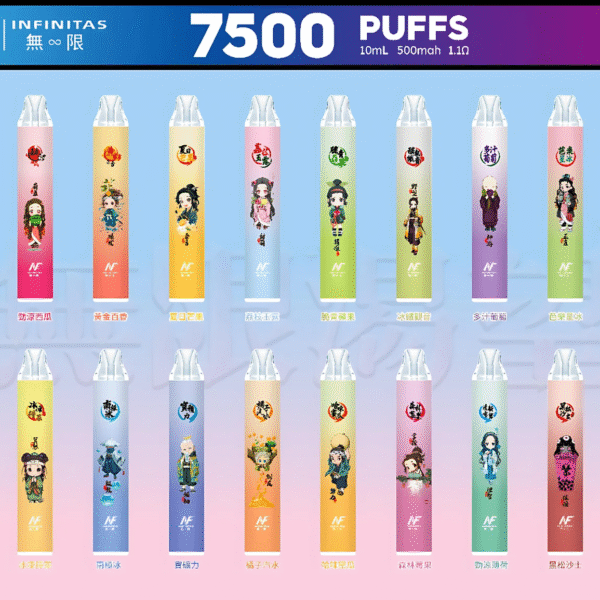 INF無限 鬼滅之刃抛棄式7500口 首頁 INF無限 鬼滅之刃抛棄式7500Puffs 一次性電子煙