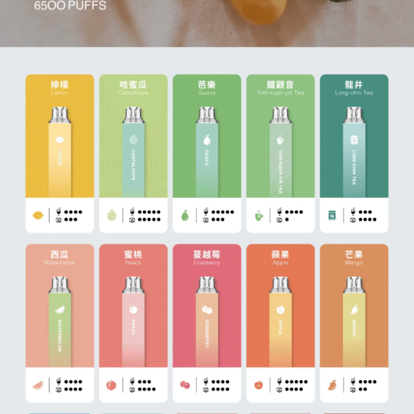 Tutx 6500 Puffs拋棄式電子煙 首頁 Tutx 6500 Puffs拋棄式電子煙 一次性電子煙桿 台灣現貨