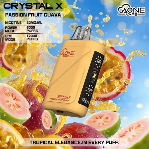 AONE Crystal X 水晶二代 12000口 Passion Fruit Guava 百香果芭樂 AONE Crystal X 水晶二代 12000口 一次性抛棄式